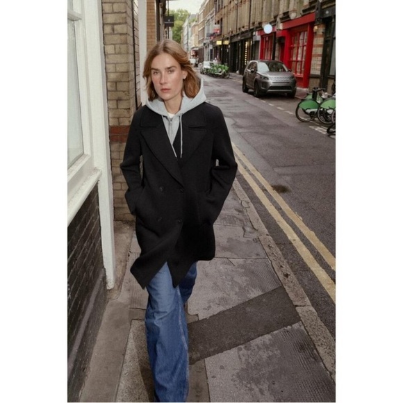 ZARA COAT WITH COMBINED HOODIE - Picture 2 of 7